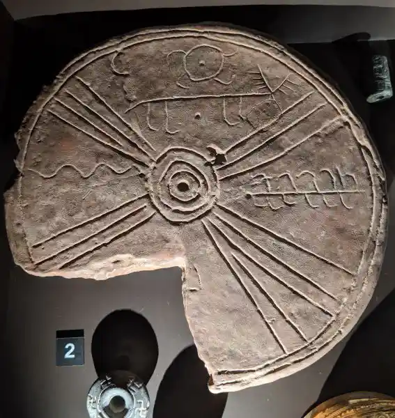 Ceramic lid of a vessel with calendrical markings and cosmic symbols from Troy, 3rd-2nd millennium BC